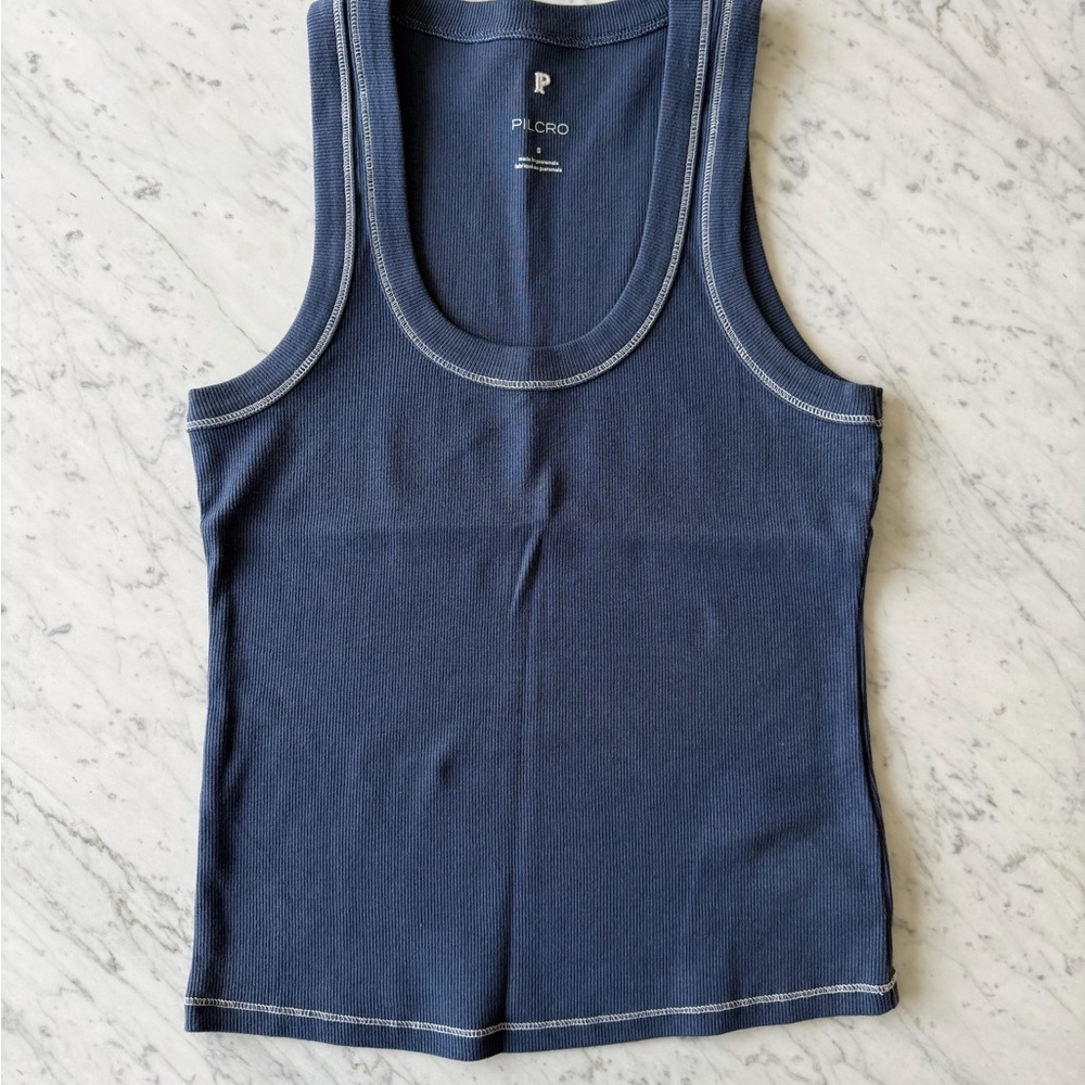 The Sunny Scoop-Neck Tank Top by Pilcro - Blue & Brown Bundle - Size SMALL - Picture 8 of 10